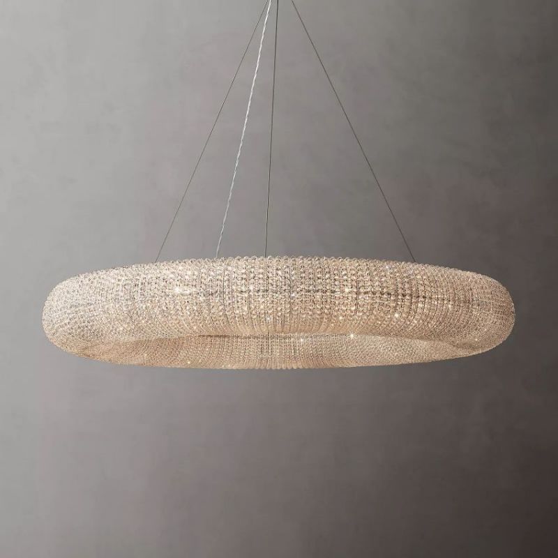 Lora Crystal Round Chandelier 60"-Vancei