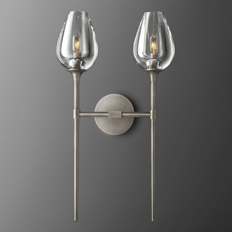 Tulip Glass Double Wall Sconce-Vancei