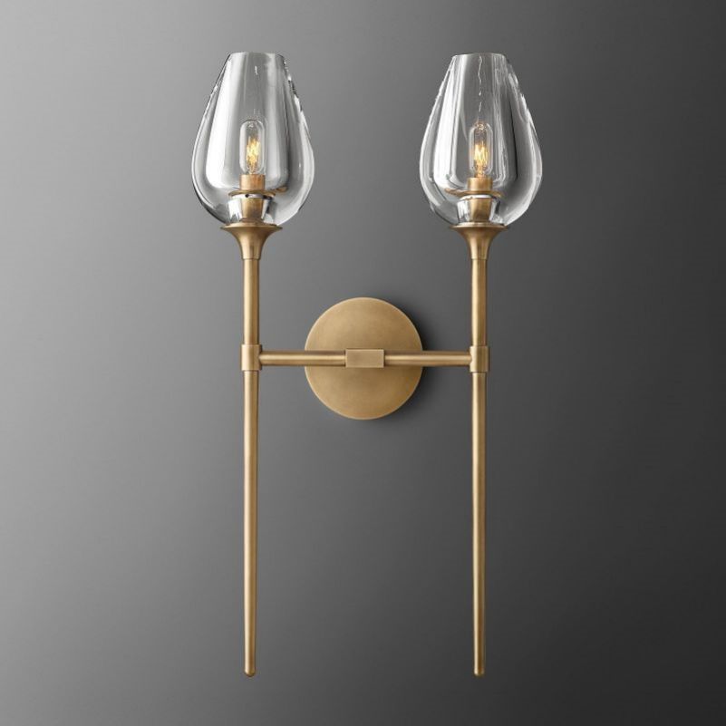 Tulip Glass Double Wall Sconce-Vancei