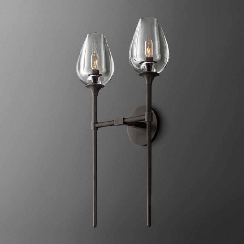 Tulip Glass Double Wall Sconce-Vancei