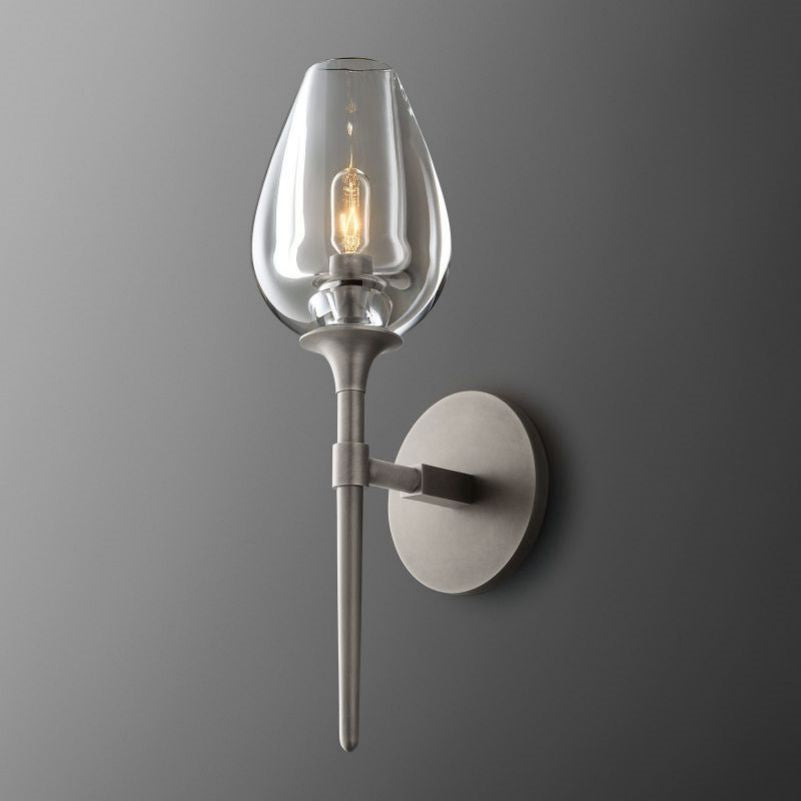 Tulip Glass Single Sconce-Vancei