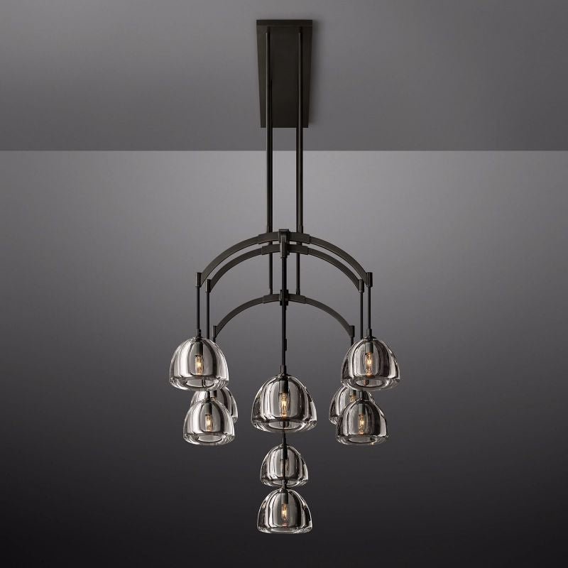 Hemisphere Glass Linear Chandelier 54"-Vancei