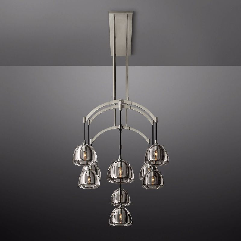 Hemisphere Glass Linear Chandelier 54"-Vancei
