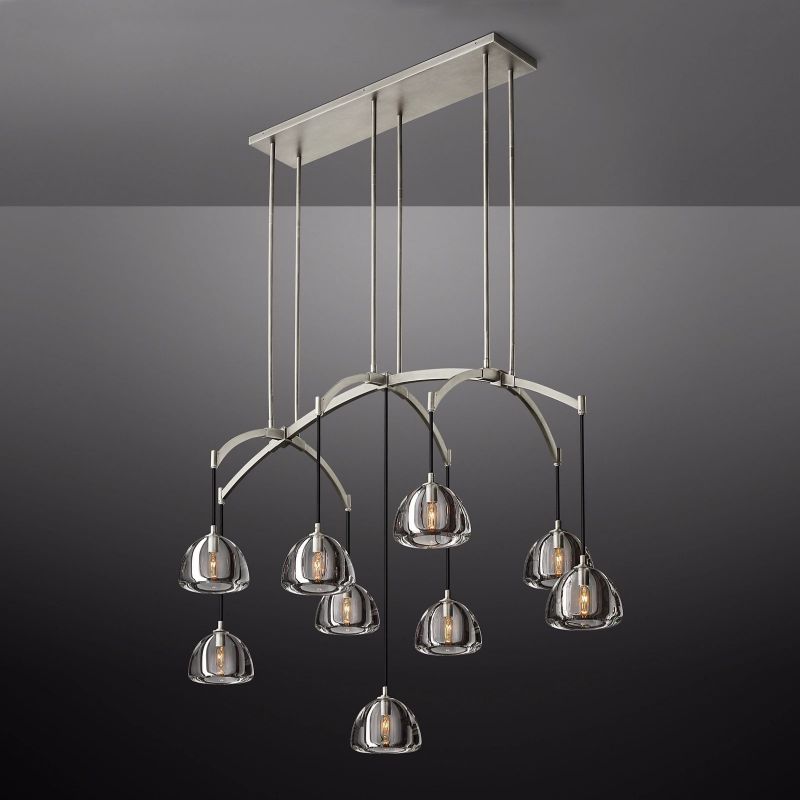 Hemisphere Glass Linear Chandelier 54"-Vancei