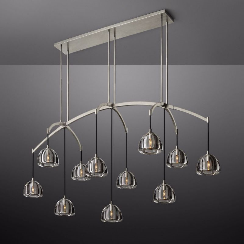 Hemisphere Glass Linear Chandelier 72"-Vancei