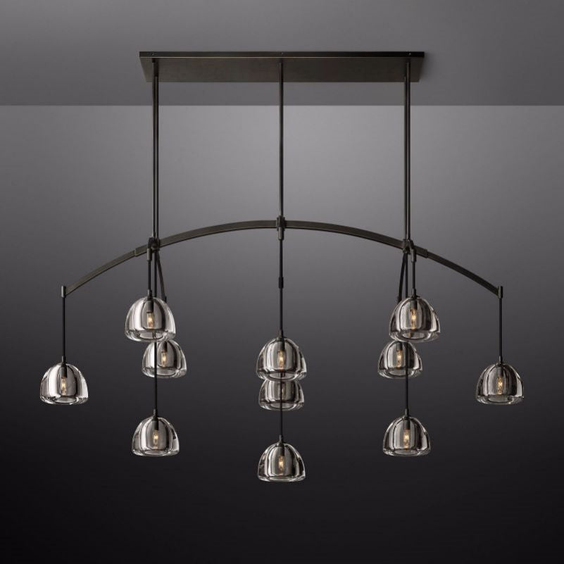 Hemisphere Glass Linear Chandelier 72"-Vancei