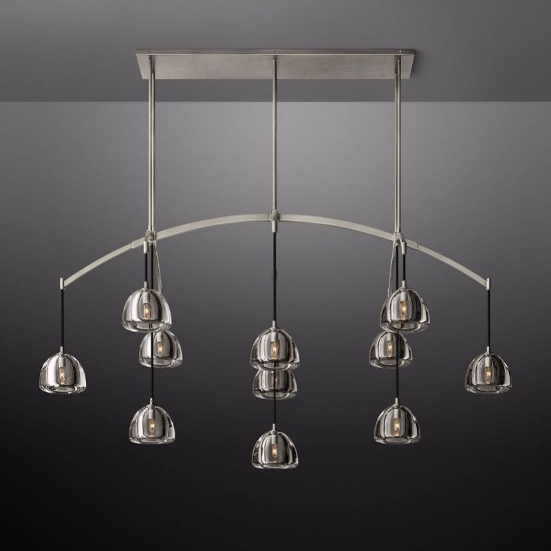 Hemisphere Glass Linear Chandelier 72"-Vancei