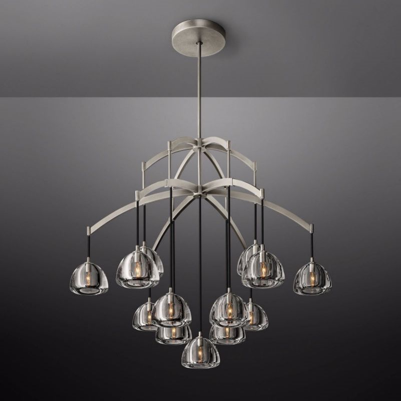 Hemisphere Glass Round Chandelier 48"-Vancei