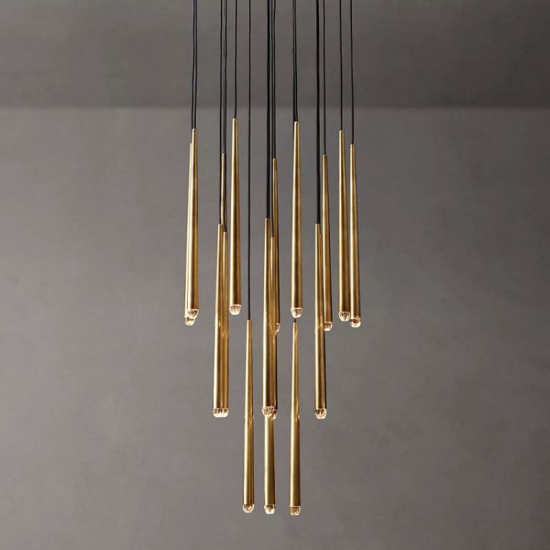 Charlotte Shower Round Tapered Tubular Chandelier 30"-Vancei