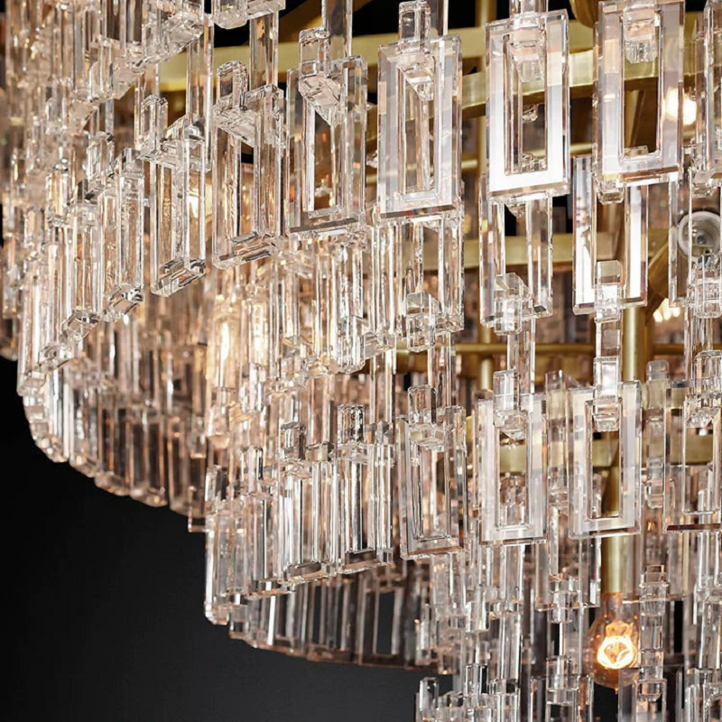 Mia 3 Tier Crystal Round Chandelier 36"-Vancei