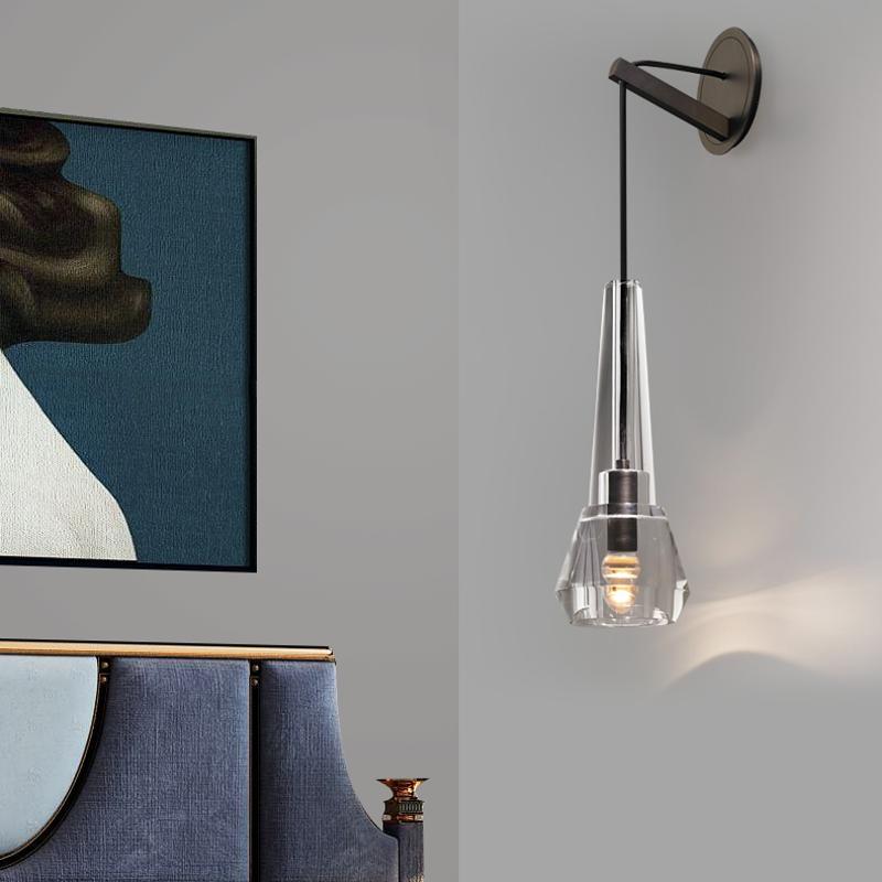 Microphone Lead Crystal Wall Sconce-Vancei