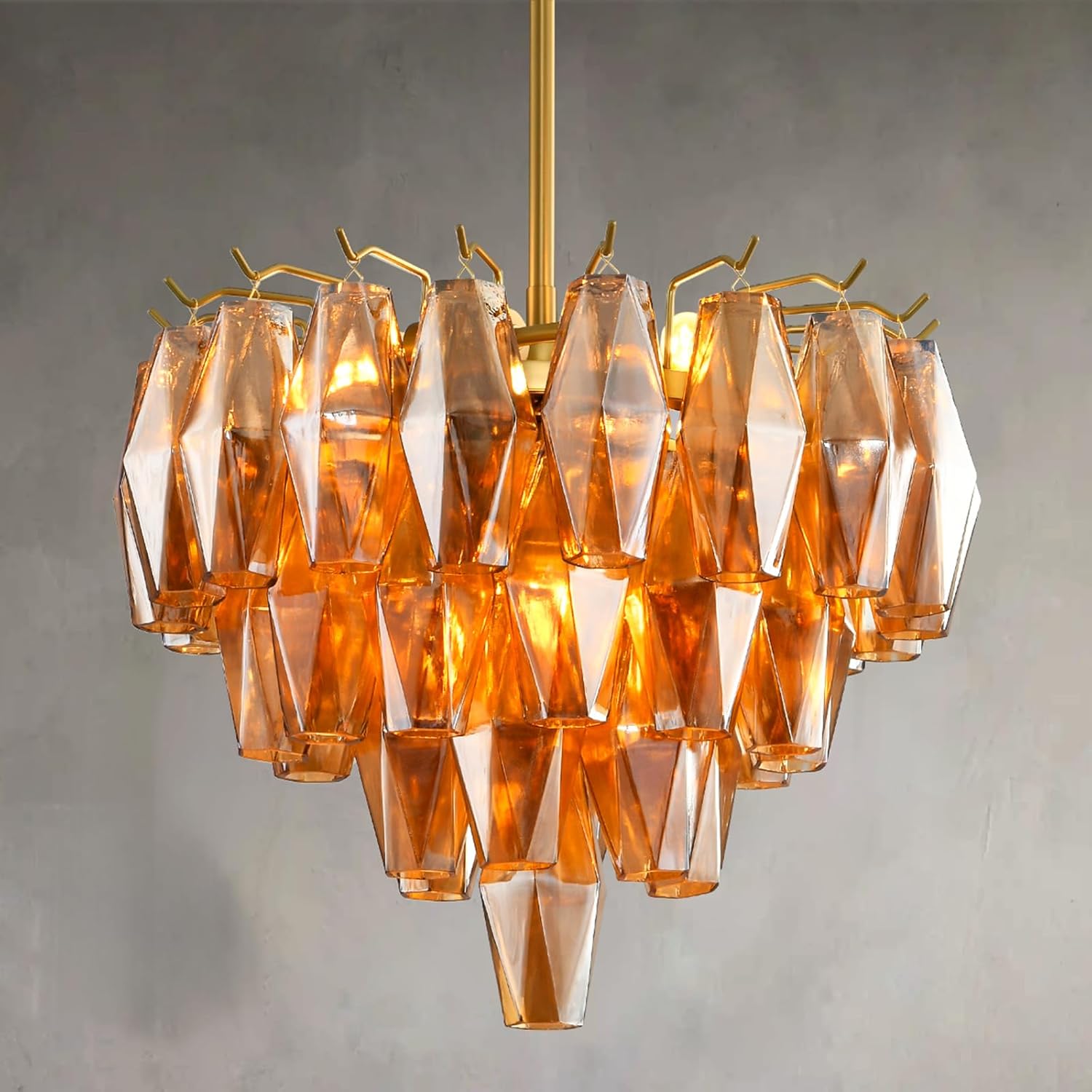 Modern Evelyn Glass Round Chandelier 17"-Vancei