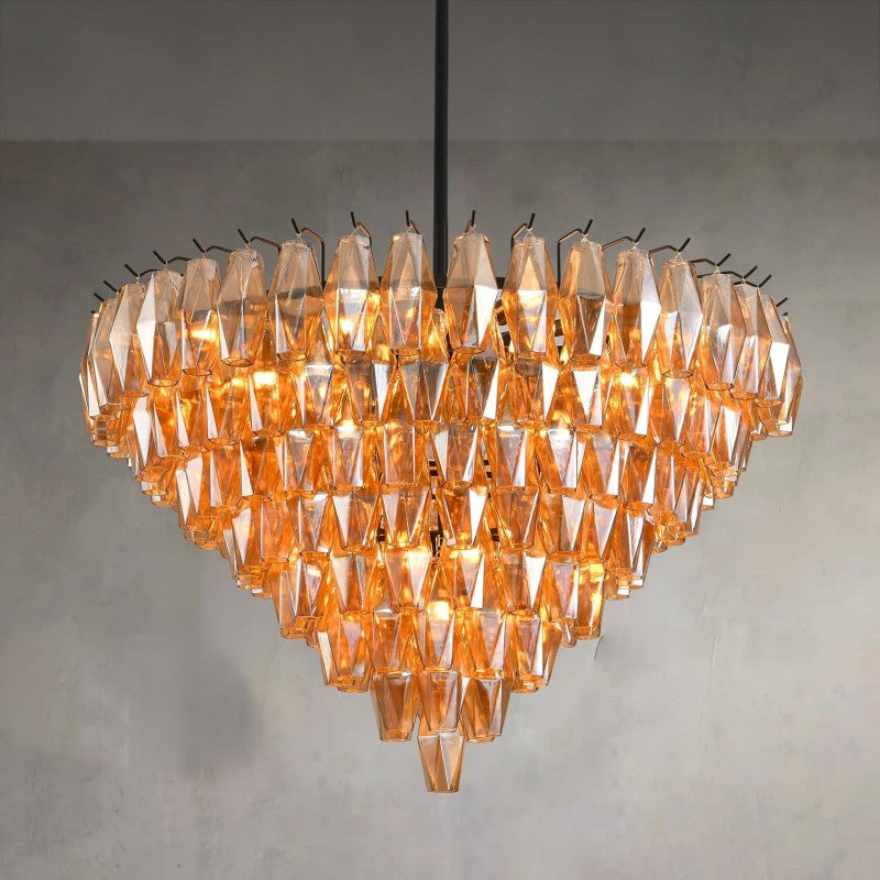 Modern Evelyn Glass Round Chandelier 36"-Vancei