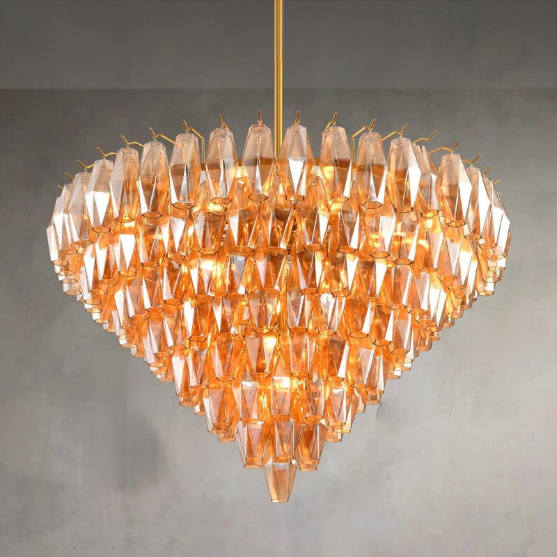 Modern Evelyn Glass Round Chandelier 36"-Vancei