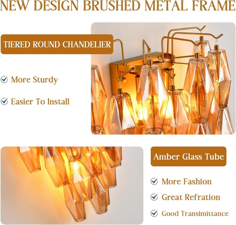 Modern Evelyn Glass Wall Sconce-Vancei