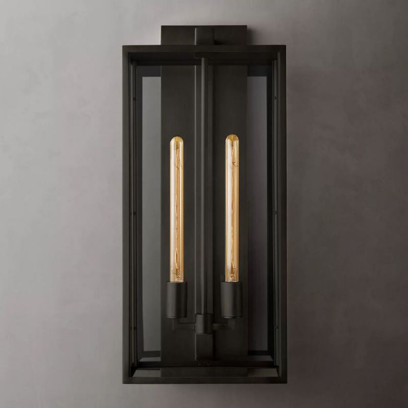 Vera Lantern Outdoor Wall Sconce 2-Light,28" H-Vancei