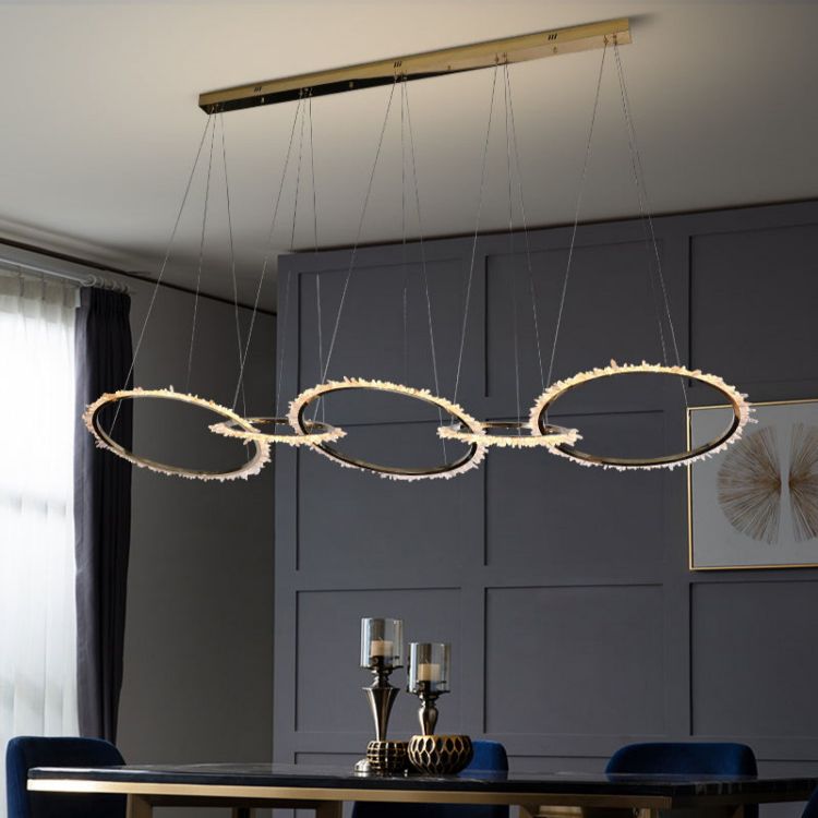 Primary Modern Living Room Crystal 5 Rings Chandelier-Vancei