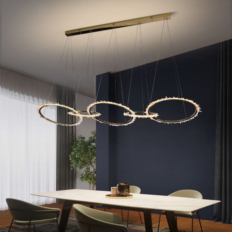 Primary Modern Living Room Crystal 5 Rings Chandelier-Vancei