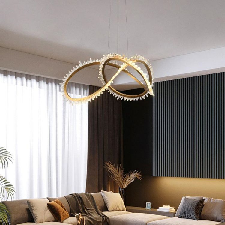 Primary Modern Living Room Rock Crystal Chandelier-Vancei