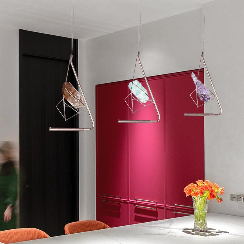 Primary Simple Modernism Rock Crystal Island Pendant, Bar Pendant-Vancei