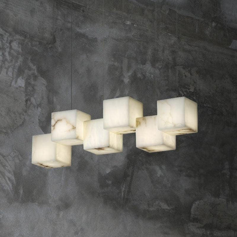 Alabaster Cubic Linear Chandelier-Vancei