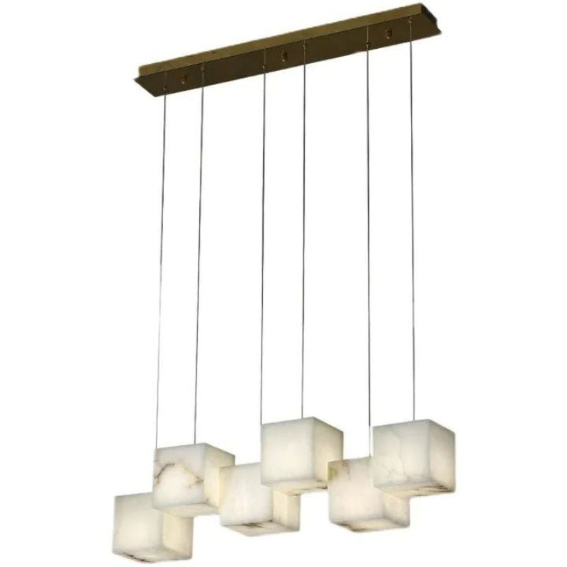 Alabaster Cubic Linear Chandelier-Vancei