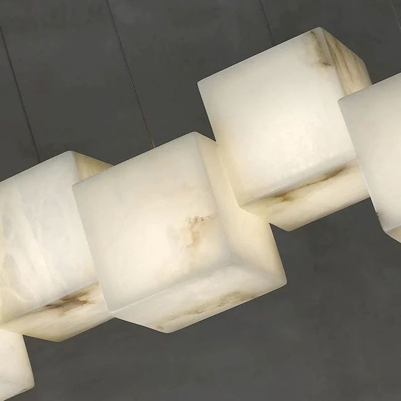 Alabaster Cubic Linear Chandelier-Vancei