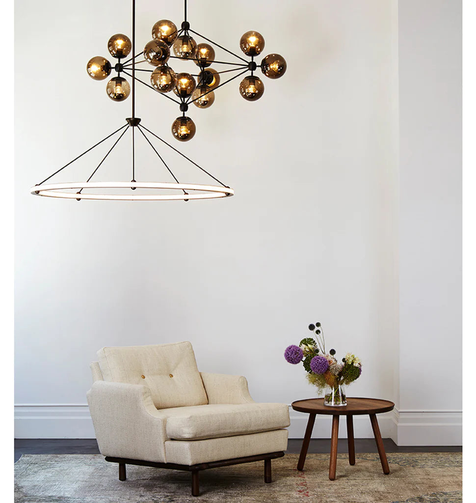 Modo Chandelier - 4 Sided, 15 Globes