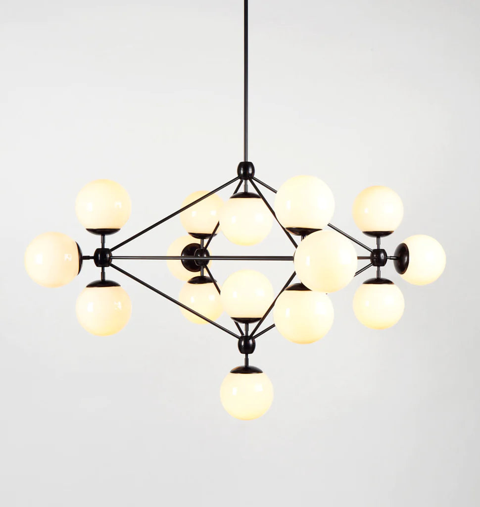 Modo Chandelier - 4 Sided, 15 Globes