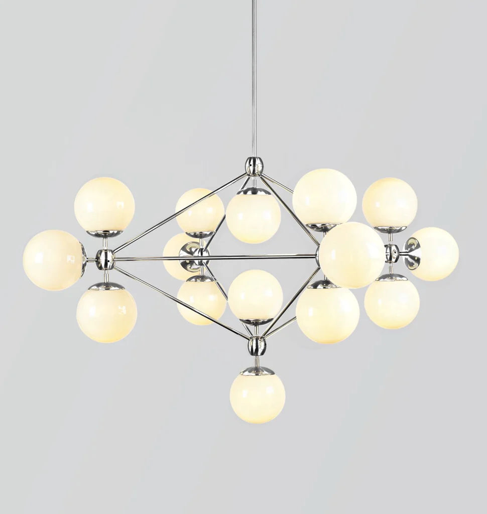 Modo Chandelier - 4 Sided, 15 Globes