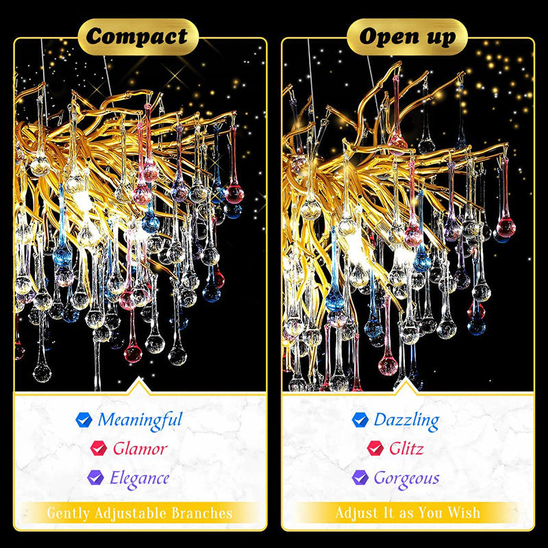 Doris Crystal Branch Chandelier 23.5"D Gold-Vancei