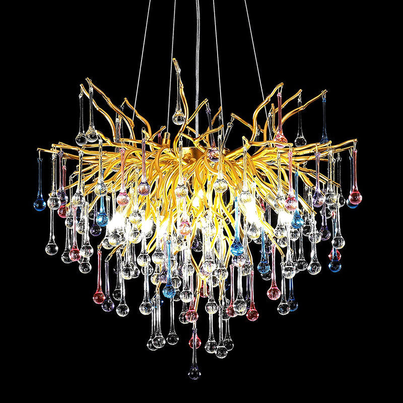Doris Crystal Branch Chandelier 23.5"D Gold-Vancei