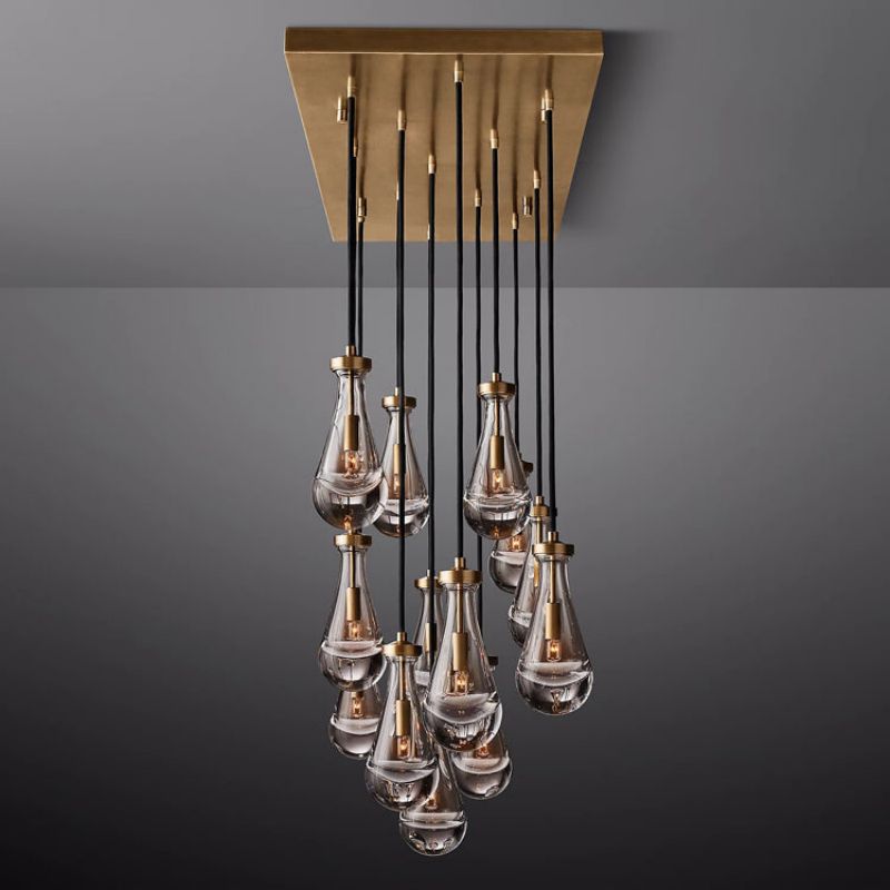Raindrop Rectangle Chandelier 54"