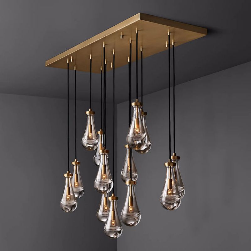Raindrop Rectangle Chandelier 54"