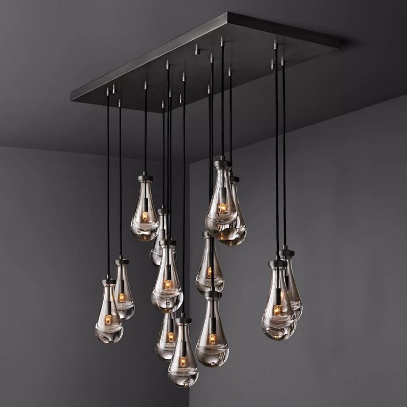 Raindrop Rectangle Chandelier 54"