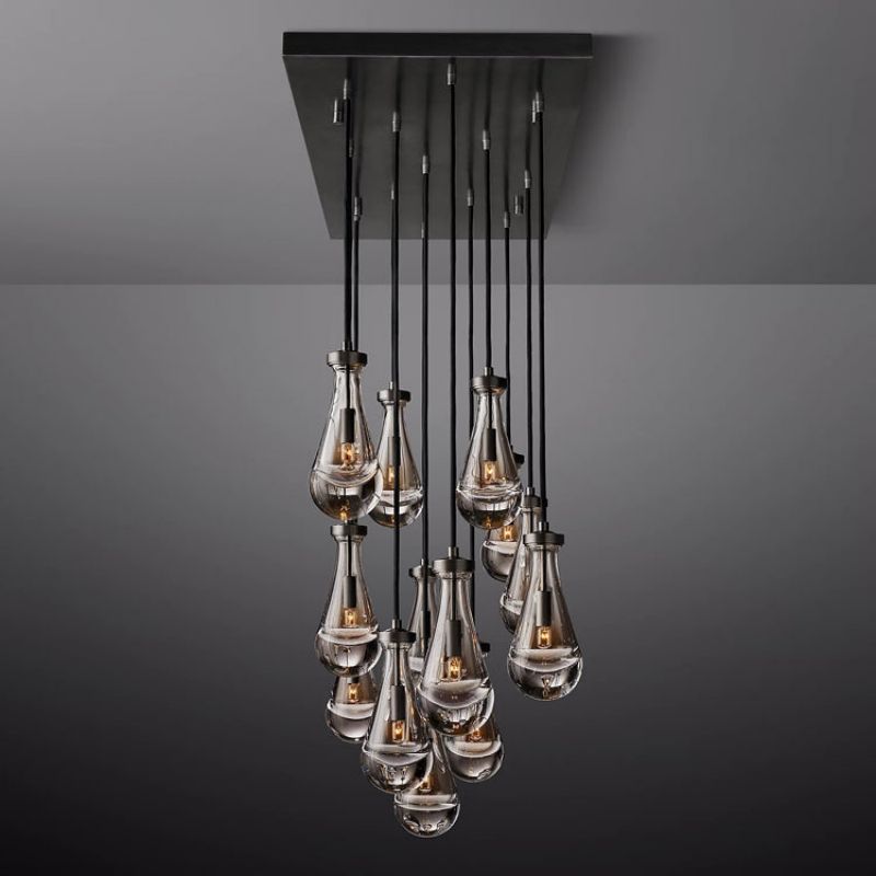 Raindrop Rectangle Chandelier 54"
