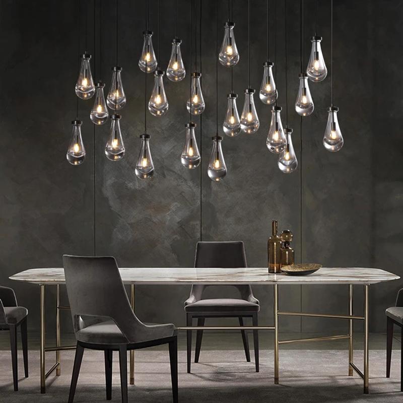 Raindrop Rectangle Chandelier 72"