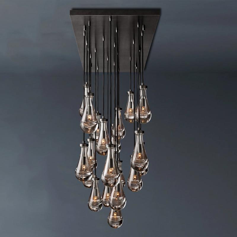 Raindrop Rectangle Chandelier 72"