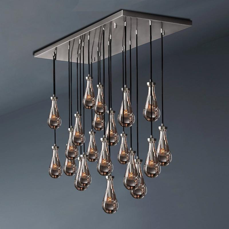 Raindrop Rectangle Chandelier 72"