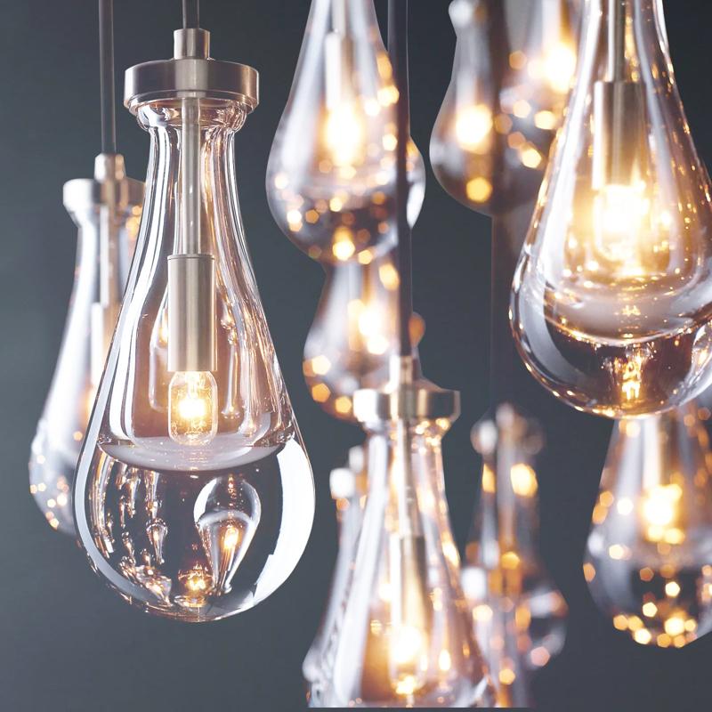 Raindrop Rectangle Chandelier 72"