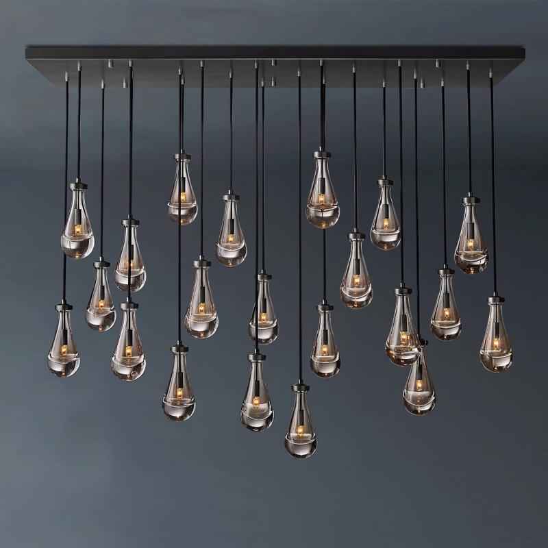 Raindrop Rectangle Chandelier 72"