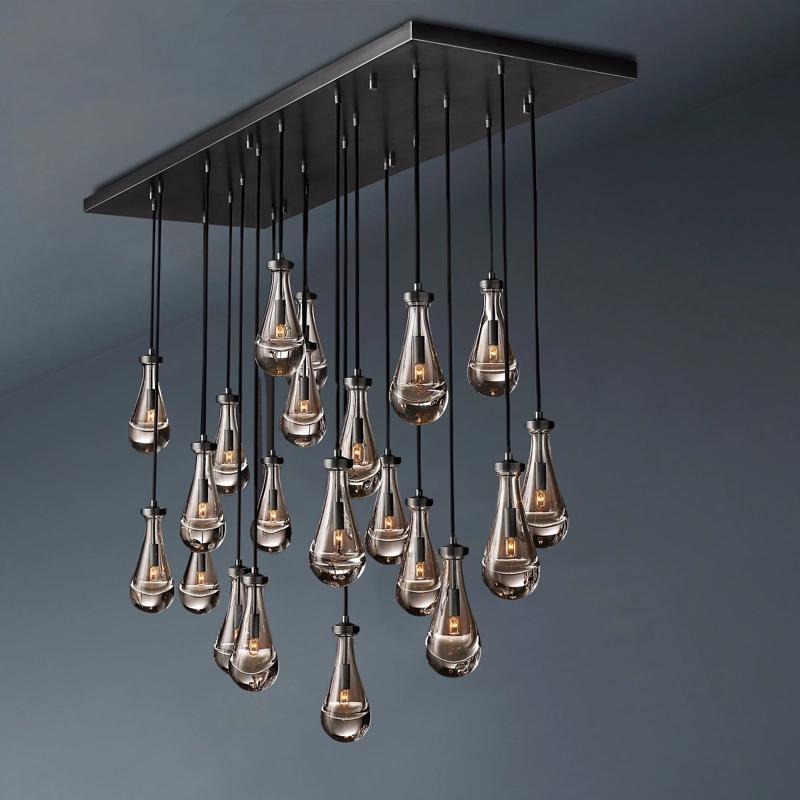 Raindrop Rectangle Chandelier 72"