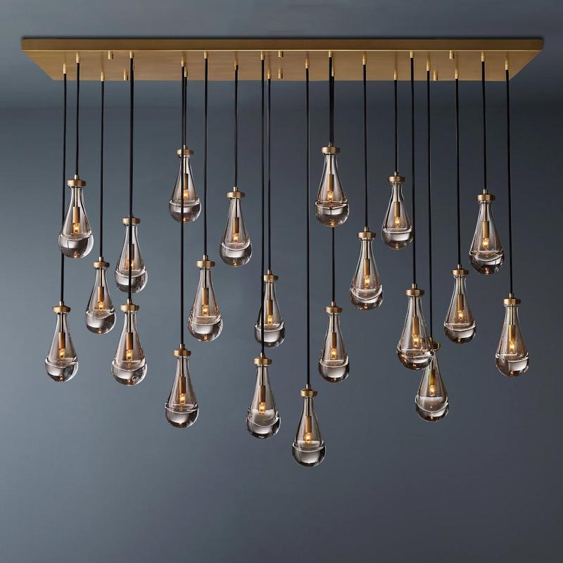 Raindrop Rectangle Chandelier 72"