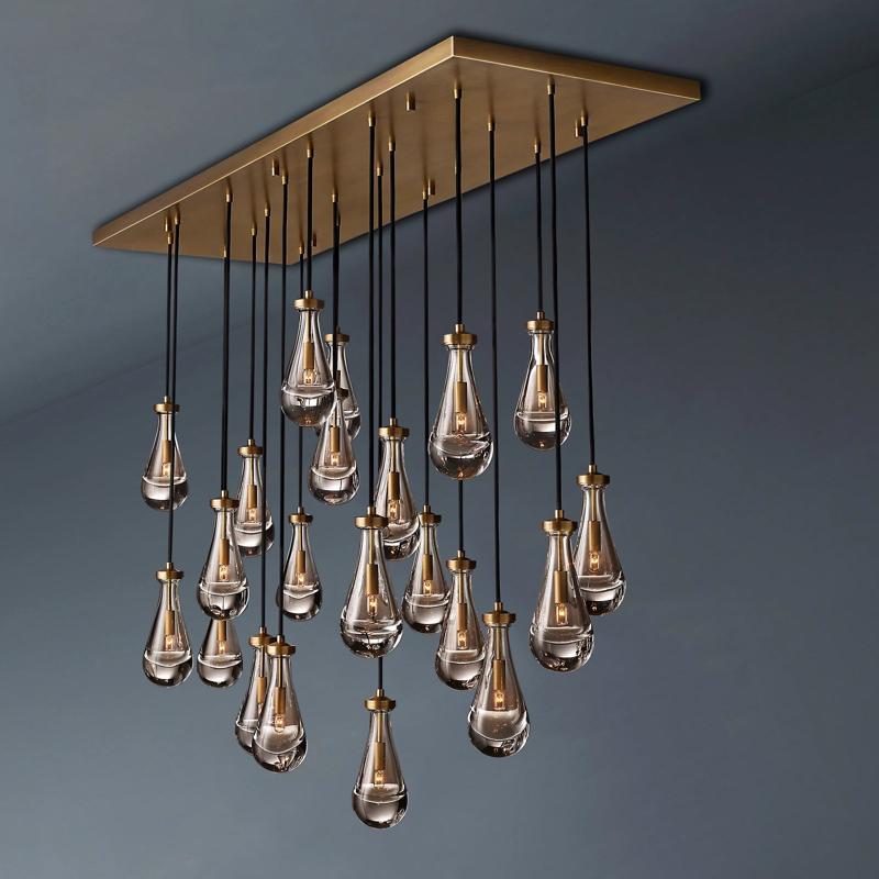Raindrop Rectangle Chandelier 72"