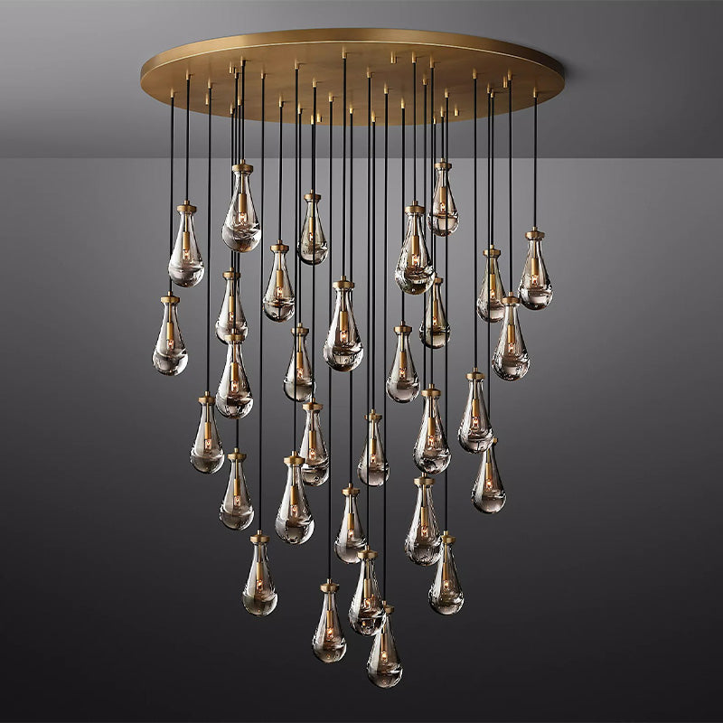 Raindrop Round Chandelier Light 60"