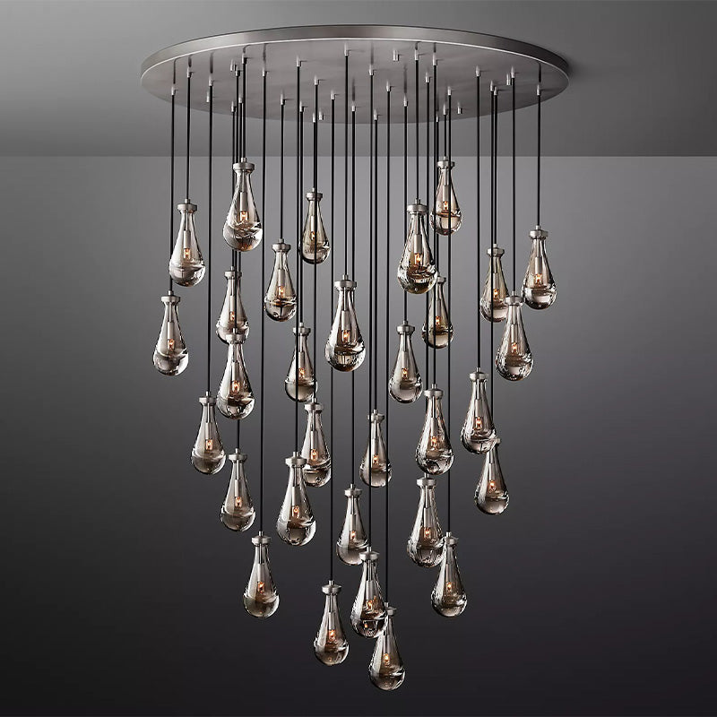 Raindrop Round Chandelier Light 60"