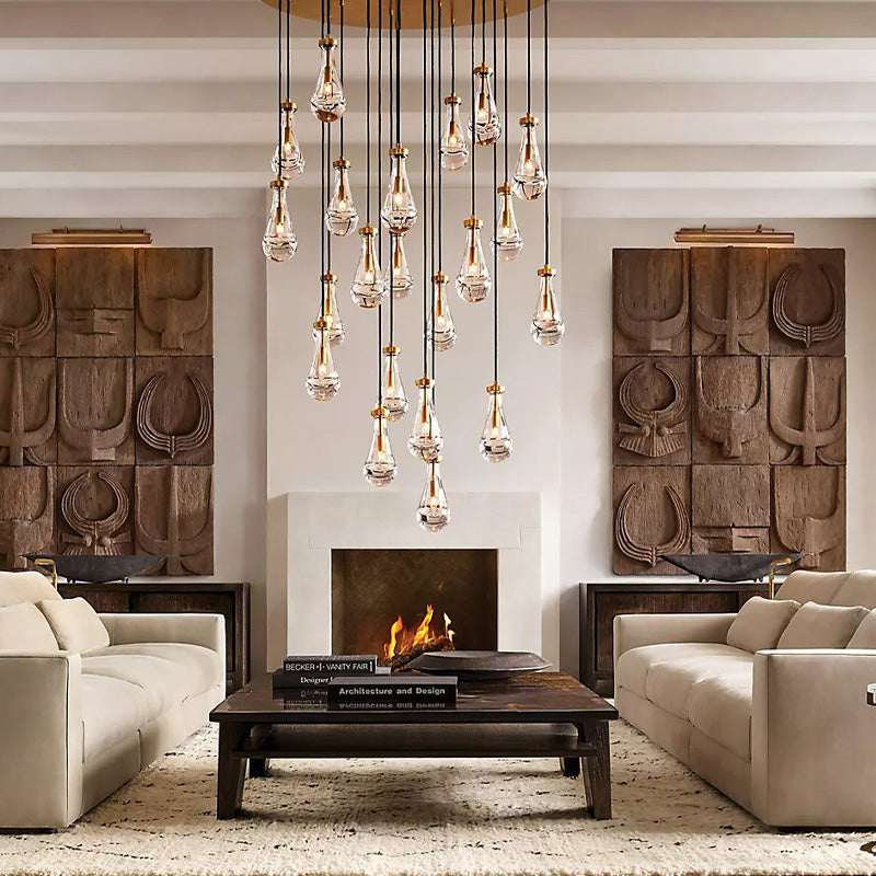 Raindrop Round Chandelier Light 60"