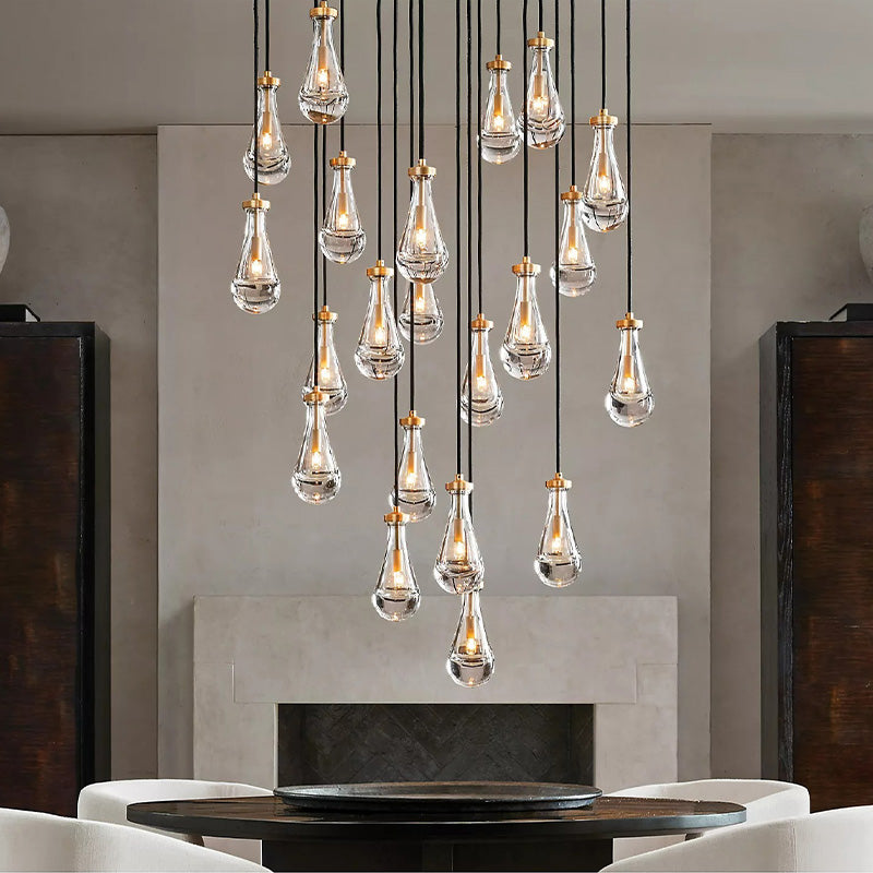Raindrop Round Chandelier Light 60"