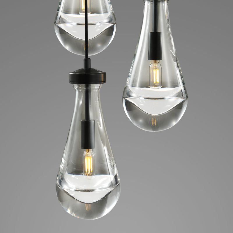 Raindrop round chandelier 14"(cord)