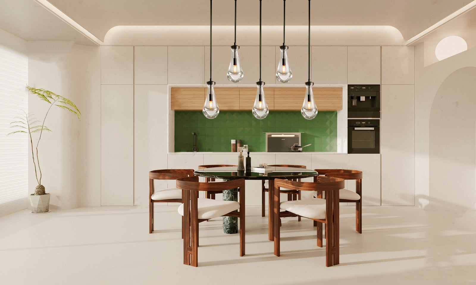 Raindrops  Rectangular Chandelier 36" rod